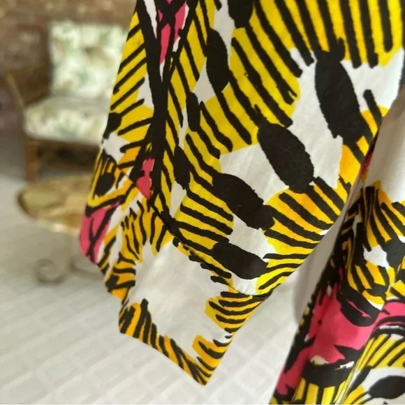 J. Crew Ratti Electric Kiwi Dress Yellow Pink Shift Mini 0 - Picture 10 of 17